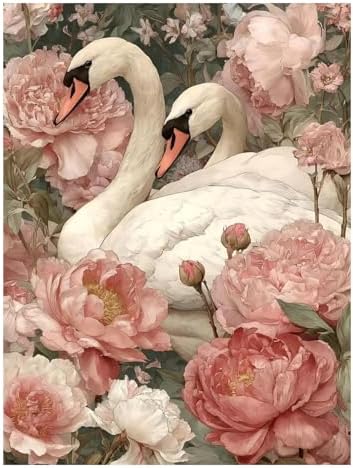 XTCIXAL Diamond Art Kits for Adults, Swan Diamond Painting, 12x16 Inch