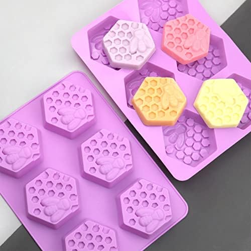 Honeycomb Soap Molds-Silicone Molds for Soap 3D Bee Soap Molds | PSKJATIN 3 Pcs Bee Soap Molds for Homemade Soap Bath Bombs Shower Steamer Lotion Bars Chocolate Candy