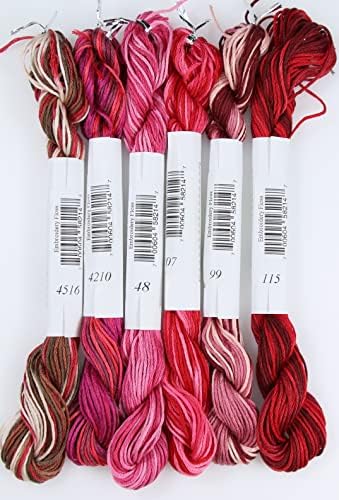 KCS Big skeins of 25 Meters Size 25 Color Variegated Cross Stitch Stranded Threads,6 skeins,23