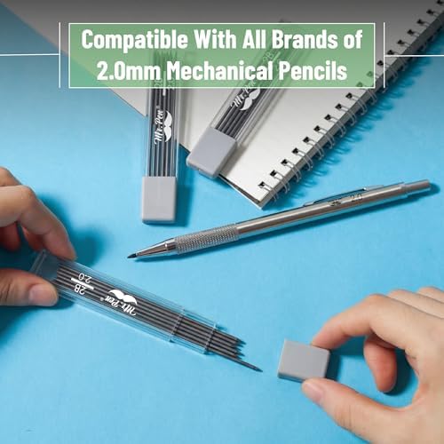 Mr. Pen- 2.0 mm Lead Refills, 48 Pack (12 per Tube), Black, 90 mm Length
