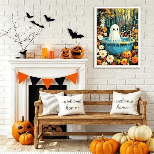 bleihum Halloween Paint by Numbers Kit for Adults Ghost 16x20inch