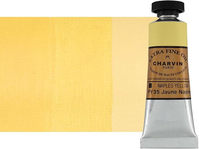 Charvin Extra Fine Oil Paint, Naples Yellow 20 mL - Triple-Milled, Rich Texture, Poppy Oil-Based, Light-Fast, Handmade, Archival Quality