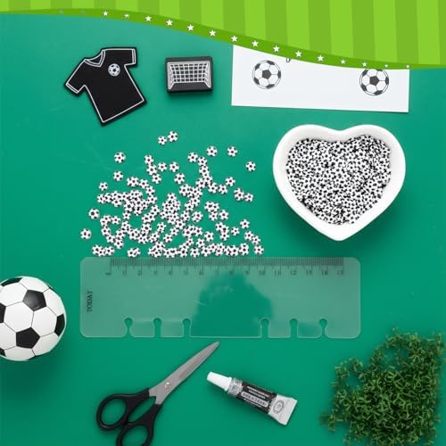 Weysat 30g Soccer Polymer Clay Slices 0.2" Mini Sports Sprinkles Nail Art