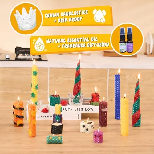 Beeswax Candle Making Kit for Kids, DIY 100% Pure Colorful Beeswax Sheets