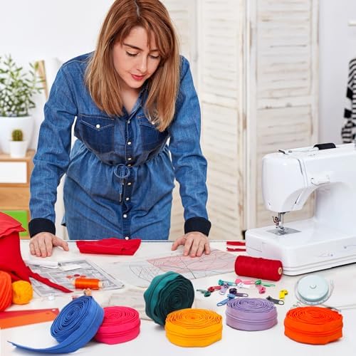 45 Yards 15 Colors #5 Nylon Coil Zippers with 90Pcs Pull Heads, Scissor, Ruler, Assorted Lengths Sewing Zipper for DIY Sewing Crafts Zipper Tape for Clothes, Bag, Purse Making Supplies Kit (Model 2)