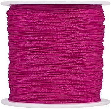 150 Yards 0.5mm Braided Nylon Crafting Thread Chinese Knotting Beading String Macrame Cord Rope for Necklace Bracelet Jewelry Craft Making, Camellia