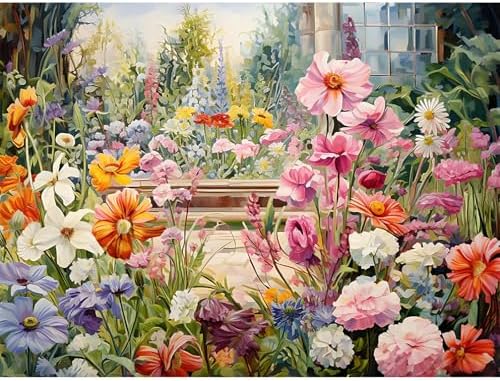 Diamond Art Kits for Adults, Garden Diamond Painting Kit, 12 x 16 Inch