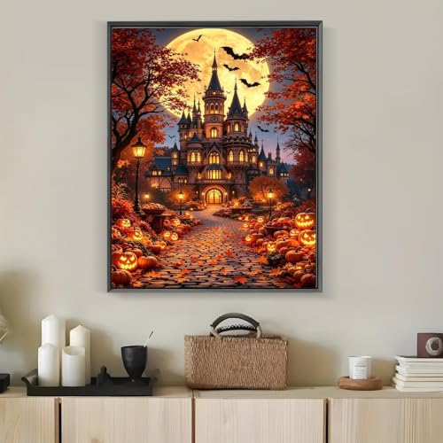 Tabszca Halloween Castle Paint by Numbers Kit for Adults 16 X 20 Inch
