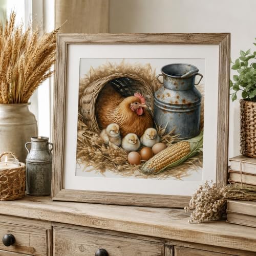 Diamond Art Kits for Adults,Farm Chicken Diamond Painting Kit 13.8X13.8inch