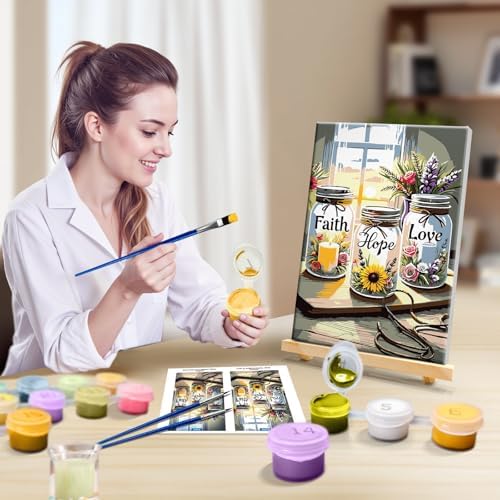 JOOZ Framed Paint by Numbers Kit for Adults, Wishing Bottle, 8x12 Inch