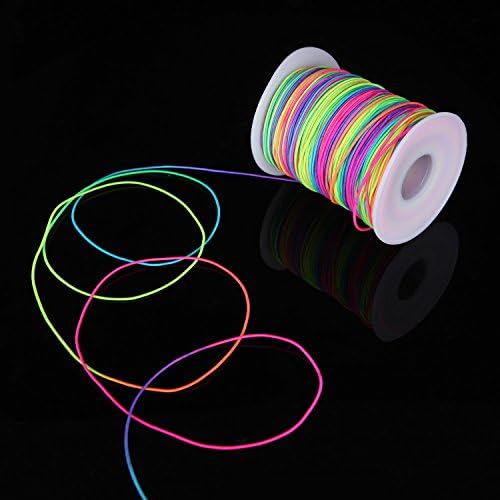 Senkary 0.8 mm Rainbow Elastic String Cord Stretchy Bracelet String Beading Thread for Jewelry Making and Bracelet Making, 109 Yards