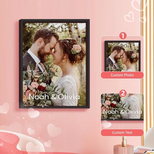 DPDP Custom Diamond Painting Kits for Adults - Personalized Diamond Art with Name, Customized Diamond Painting, Private Custom Your Own Picture - Round/Square Drill