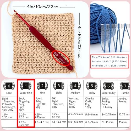 QKHEEYarn for Crocheting and Knitting 12 * 1.76 Oz (50G) /195yd,Fine/Fingering Weight (1), 60% Cotton 40% Acrylic Soft Yarn kit for Making Granny Squares and amigurumi (Honey)