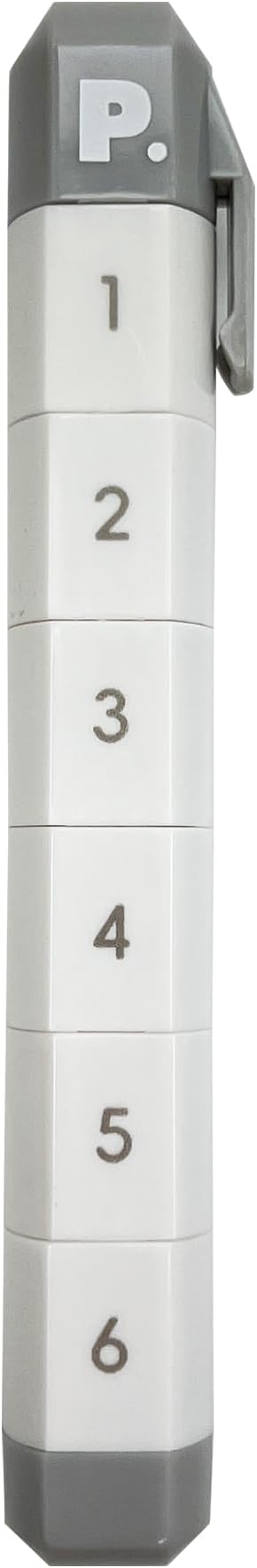 6-in-1 Retractable Pre-Inked Pen Roller Stamp – Rotatable & Detachable Self-Inking Stamp with 6 Patterns – Includes Numbers 1-6，Perfect for Teachers, Planners, Grading, Bullet Journaling