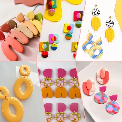 WECLAYER Cornstarch Box for Polymer Clay,Polymer Clay Tools with Cleaning Brush and Removable Filter,Cornstarch Container with Sealed LId,Clay Earring Making Kit for Jewelry Making