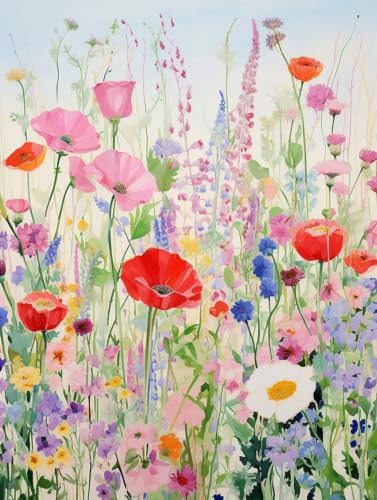 ZRIZQ Flowers Paint by Numbers Kit for Adults Beginner,Wildflowers, 16x20
