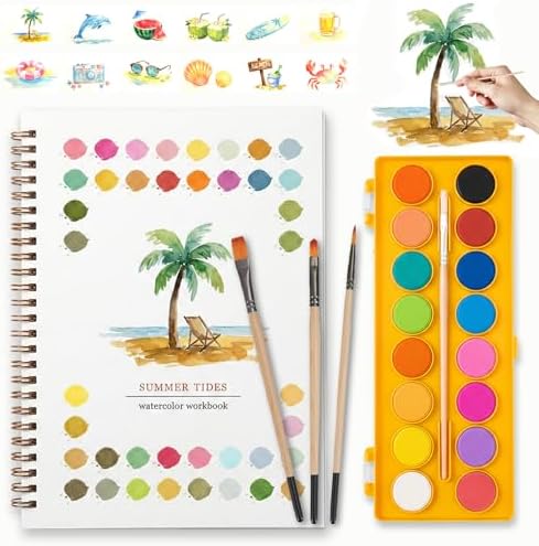 Easy Watercolor Painting Kit，Watercolor Workbook For Beginners
