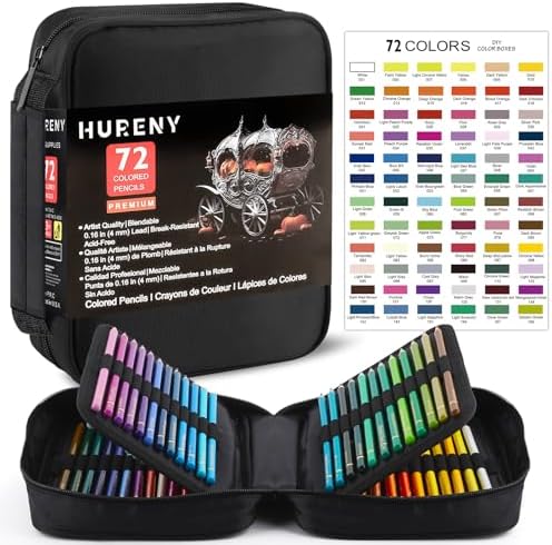 Colored Pencils for Adult Coloring Books, 72 Colors Drawing Pencils with Soft Oil-Based Cores, Professional Art Supplies for Artists, Vibrant Color Pencil Set In Zipper Case for Teens.