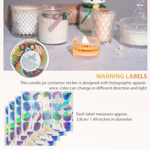 Candle Wick Stickers, Heat Resistant Double Sided Stickers, 200 PCS