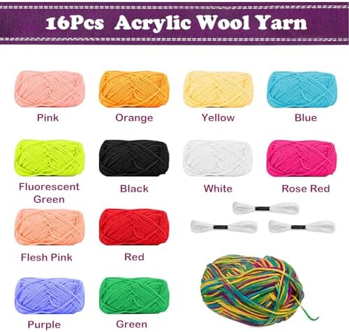 LYKTRIX Weaving Loom for Kids, Wooden Weaving Kit, Loom Kit for Kids Ages 8-12, Great Knitting Looms for Beginners and Girls Over 6 Years Old, Contains Enough Weaving Yarn 11.4" x 7.5"