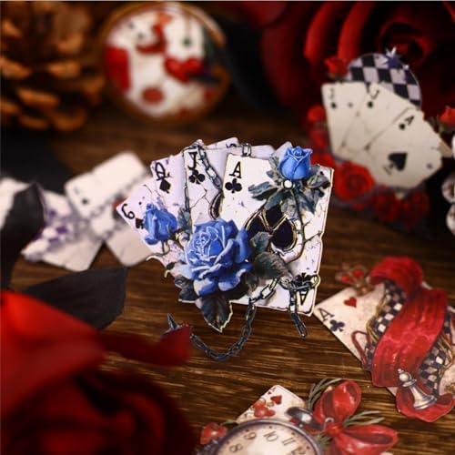 96-Piece Vintage Playing Card Stickers for Junk Journaling