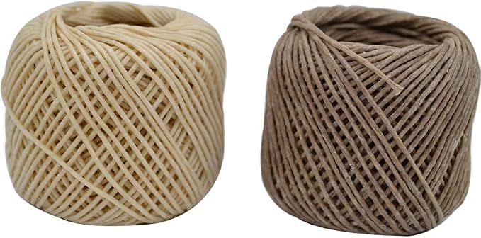 Beeswax Hemp Wick, 200 ft Spool, 100% Organic Hemp Wick Well Coated with Beeswax, Thick Gauge(1.0mm) Mother' Day+Easter Making Candle Making Decor or Gifts