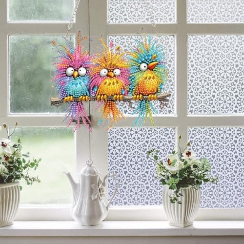AIBOERL Bird Diamond Art Kits for Adults, Acrylic Hanging Suncatcher