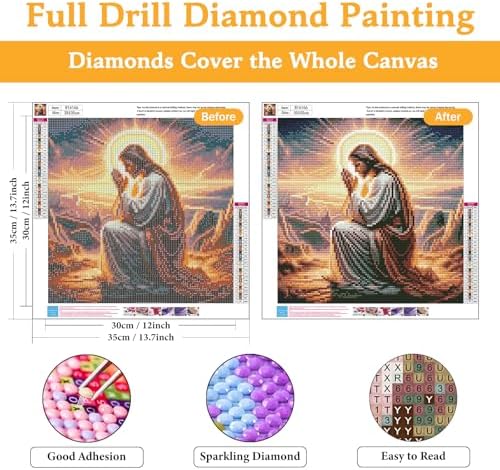 Diamond Art Kits for Adults & Beginners, Shiny Jesus Diamond Painting Kit