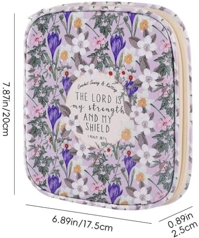 Crochet Hook Case,Portable Zipper Storage Organizer Bag for Crochet Hooks, Knitting Needles, Project & Sewing Supplies, Lightweight,Easy to Hold (No Accessories Included).Purple Lily
