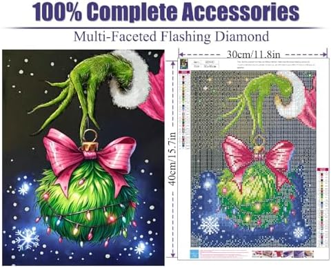 cdjlddww Christmas Diamond Art Kits for Adults, Diamond Painting for Adults Beginner, Diamond Dots Crystal Gem Art Kits for Home Decor(12x16Inch)