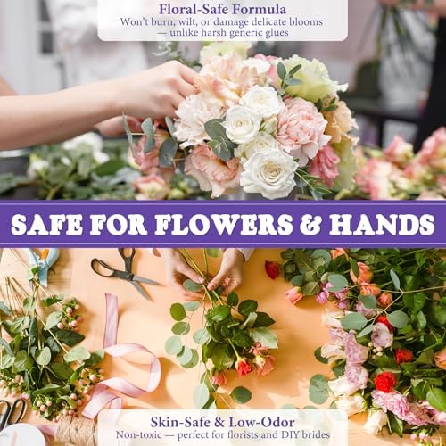Floral Adhesive, Clear Waterproof Flexible Bond for Fresh Flowers, 2.1 oz