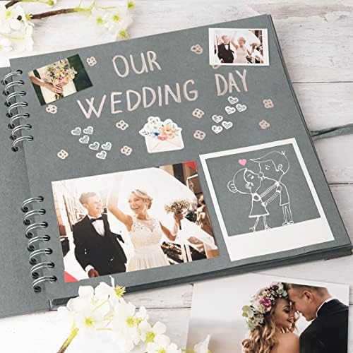 Bstorify 10 x 10 Inches Scrapbook Album 70 Pages Grey | Hardcover with Thick 200 GSM Kraft Paper, Ideal for Your Scrapbooking Albums, Art & Craft Projects (Grey, 10 x 10 Inch)