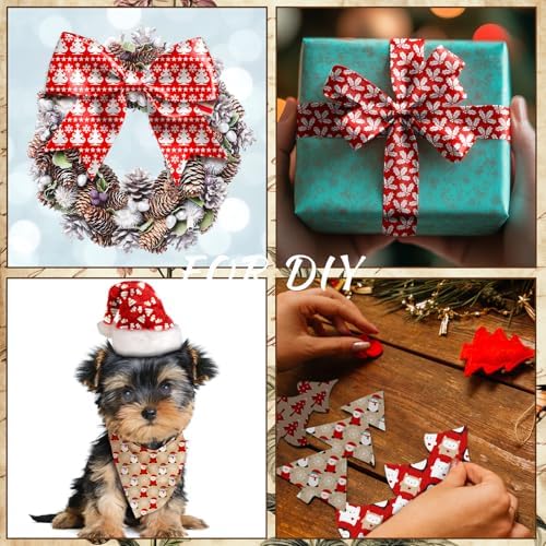 HunnmingRe 20 Pcs 10''x10'' Christmas Hot Cocoa Quilting Fabric Square Santa Snowflake Precut Quilted Fabric Bundle Candy Cane Snowman Printed Sewing Material for Winter Patchwork DIY Craft Supplies