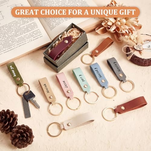 Wavyknot 300 Pcs Leather Keychain Blanks, 3.7 x 0.7 Inches, Vibrant