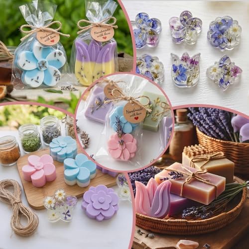 Domensi 64 Pcs Soap Making Mold Kit DIY Craft Set for Handmade Soap