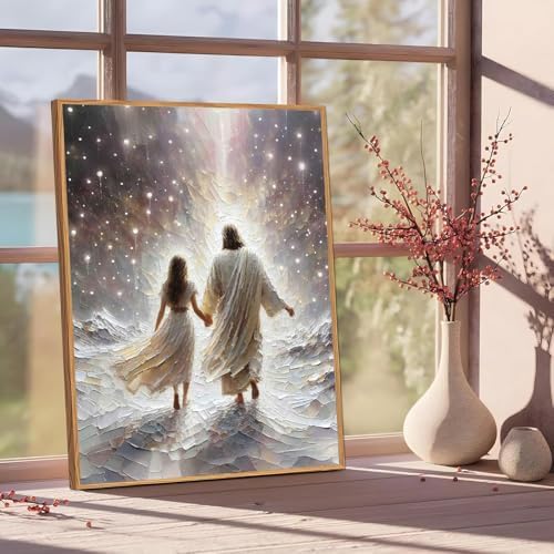 Jesus Paint by Numbers Kit for Adults Framed Canvas 12X16 in, Frameworkless