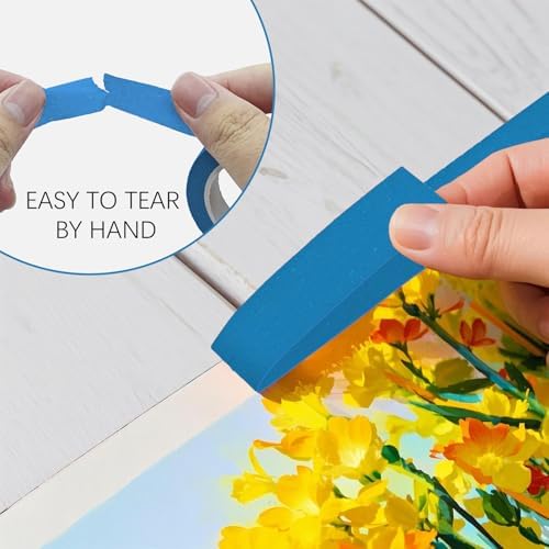 UMETDO 8PCS Colored Masking Tape - Blue Painters Tape, Tape for Kids Art Supplies, Great for Crafts, Labeling, DIY Decorative, 1/2 Inch Colored Tape Rolls- Tiny Size