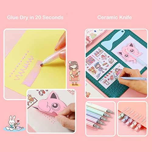 Doraking Scrapbooking Tools with Glue Tweezer Shovel Cutter Pen