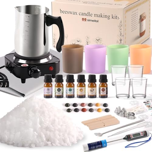 Candle Making Kit with Wax Melter, 3lb Beeswax Candle Wax for Candle Making
