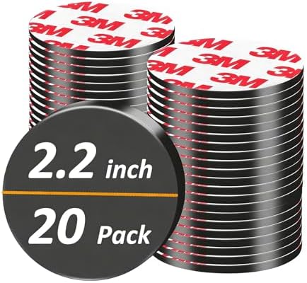 55MM Big Round Magnets with Adhesive Backing,Precut Strong Sticky Magnetic Dots Tapes for DIY Crafts Projects Whiteboard, Fridge, Organization(Diameter 2.2" x 0.08" Thick-20PCS)
