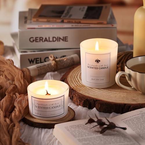 Forsted White Candle Jars with Lids, 16 Pcs Containers for Making Candles