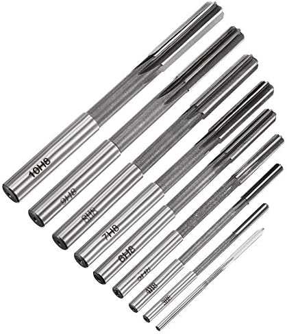 uxcell Chucking Reamer Set Lathe Machine Reamer Straight Flute Milling Cutter High Speed Steel H8 Tolerance (2mm 3mm 4mm 5mm 6mm 7mm 8mm 9mm 10mm) 9pcs
