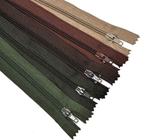 Mandala Crafts 100 PCs Mixed Closed-End 8 Inch Nylon Zippers for Sewing