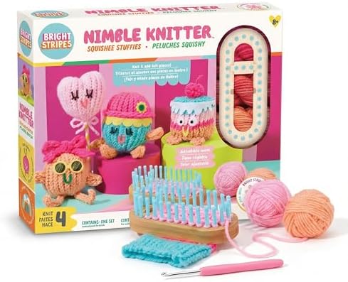 Bright Stripes Nimble Knitter Adjustable Loom Craft Kit for Kids, Ages 8+