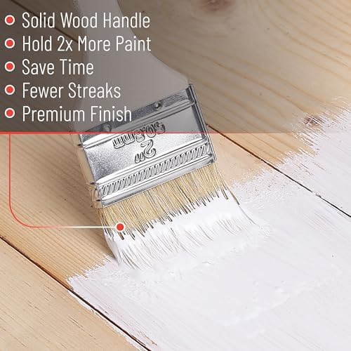 Bates- Chip Paint Brushes, 2 Inch, 12 Pack, Chip Brush, Natural Bristle Paint Brush for Wood, Paint