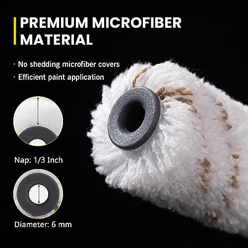 Mister Rui Paint Roller Kit, 16 Pack, 4 Inch Microfiber Paint Rollers