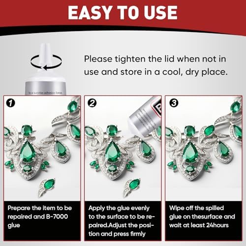 4 PCS 50ml B7000 Glue Clear with Precision Tip, Bedazzling Glue
