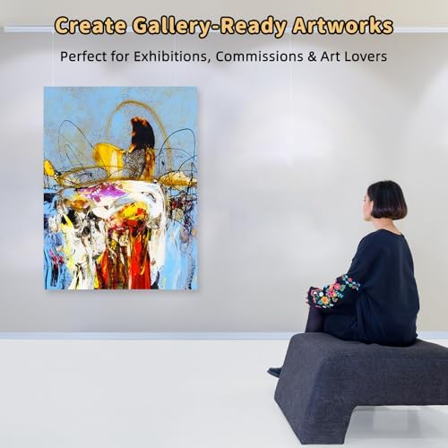 2-Pack 24x36 Stretched Canvas 13.4oz Warp-Resistant for Oil & Acrylic | (380gsm) triple gesso primed, warp-resistant, large pre-stretched canvas for gallery-quality art
