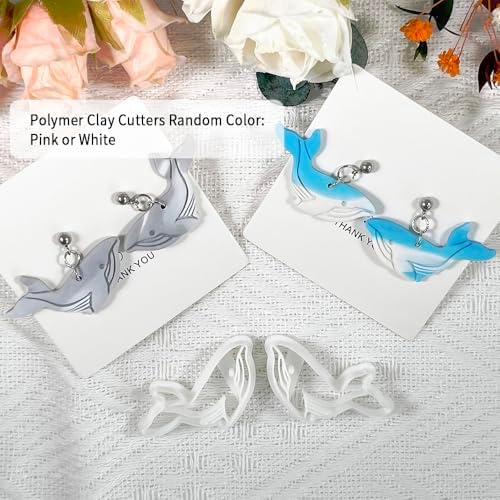 Xaekicr Whale Polymer Clay Cutters for Earrings – Ocean Animal Clay Cutters, DIY Polymer Clay Molds for Jewelry Making, Clay Tools Set for Handmade Crafts