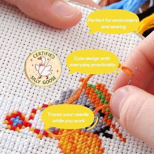 Silly Goose Magnet Needle Minder, Funny Cross Magnetic Needleminder Pin Holder Keeper for Sewing Embroidery Needlework Gift Accessories
